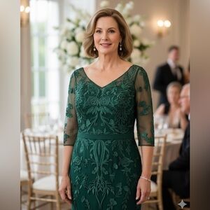 JJ’S HOUSE Emerald Green Fully Lined Cocktail / Special Occasion Dress US Sz 10